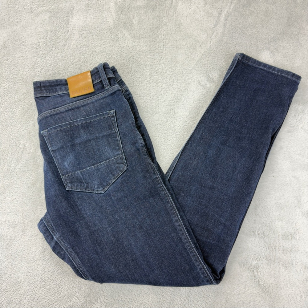 DU/ER Men's Size 32 W x 30 L L2X Slim Fit Zipper Fly Denim Blue Jeans MFLS3001